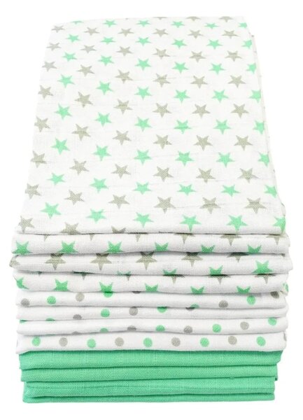 MuslinZ 12 Pack Muslin Squares 70x70cm - Mint