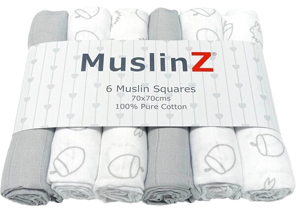 MuslinZ 12 Pack Muslin Squares 70x70cm - Woodland