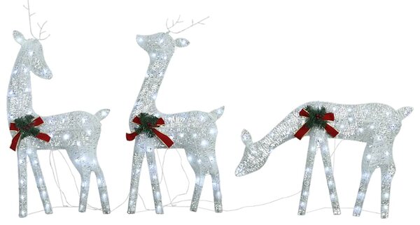 Christmas Reindeer Family 270x7x90 cm White Cold White Mesh