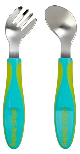 Vital Baby NOURISH Growing up Angled Cutlery - Pop