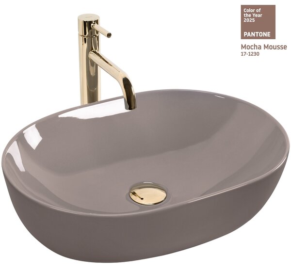 Countertop washbasin Rea Lisa Beige Shiny