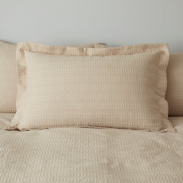 Amberley Waffle Natural 100% Cotton Oxford Pillowcase Natural