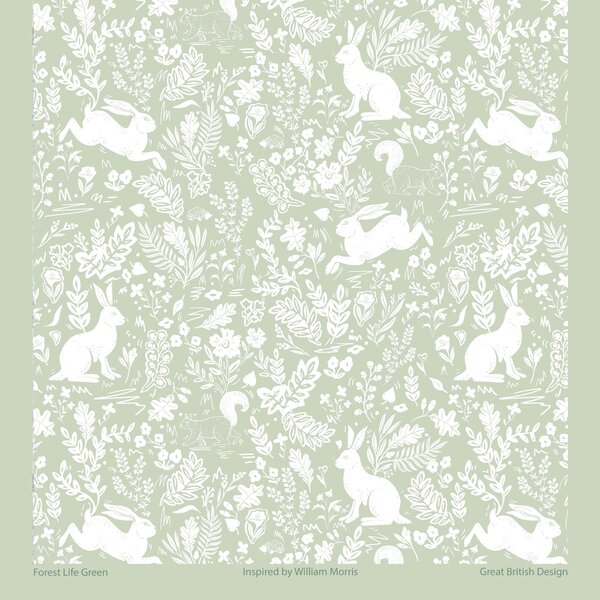 Forest Life Cotton Tea Towel Forest Life Green