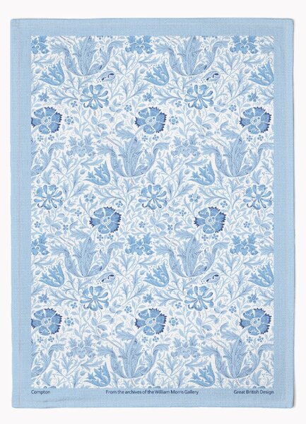 William Morris Compton Cotton Tea Towel Blue