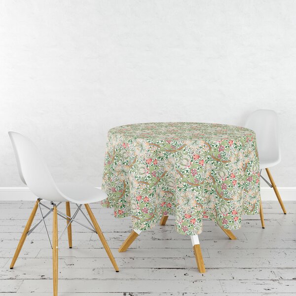 William Morris Golden Lily Circular Acrylic Coated Tablecloth MultiColoured