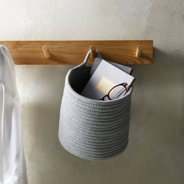 Cotton Rope Wall Basket Grey Grey
