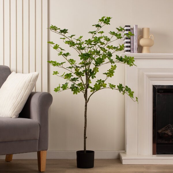 Artificial Real Touch Enkianthus Tree in Black Plant Pot Green