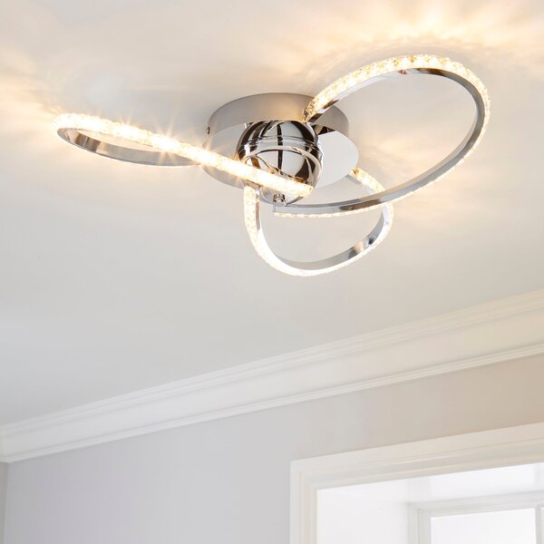 Cali 3 light integrated deals led hoop crystal ceiling fitting