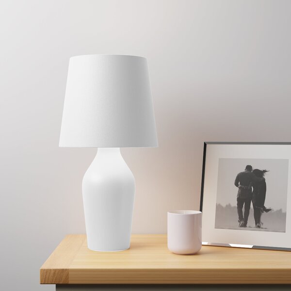 Ava Stoneware White Table Lamp White