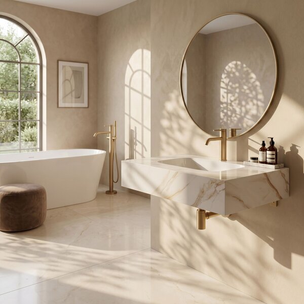 Wall-hung washbasin REA Aresa Grey Gold 70