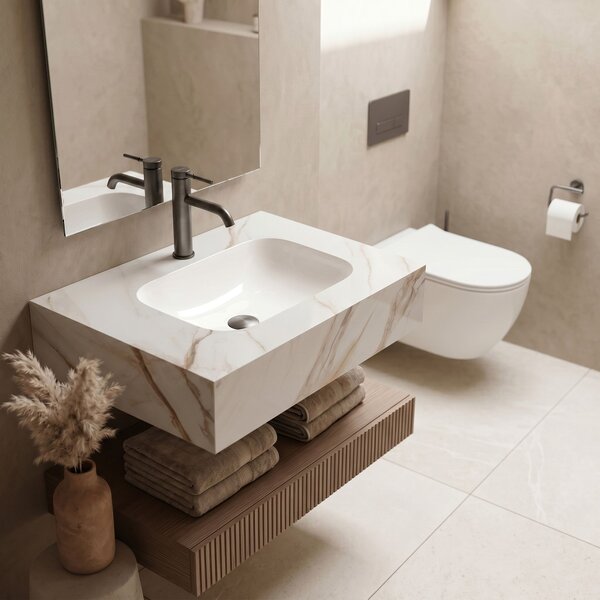 Wall-hung washbasin REA Aresa Grey Gold 70