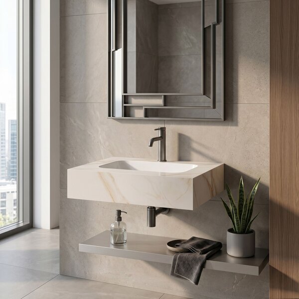 Wall-hung washbasin REA Aresa Grey Gold 70