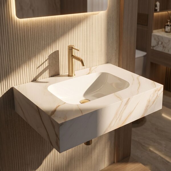 Wall-hung washbasin REA Aresa Grey Gold 70