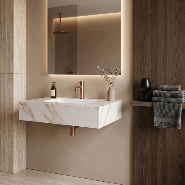 Wall-hung washbasin REA Aresa Grey Gold 70