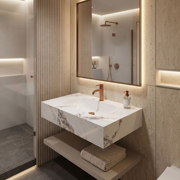 Wall-hung washbasin REA Aresa Cold Jade 70