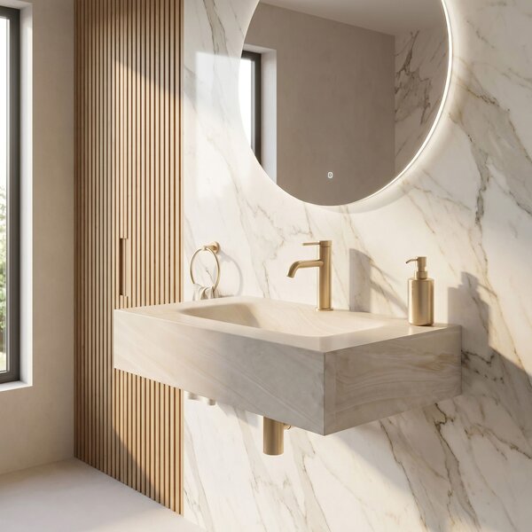 Wall-hung washbasin REA Apollo Gran Cloud Sky 80