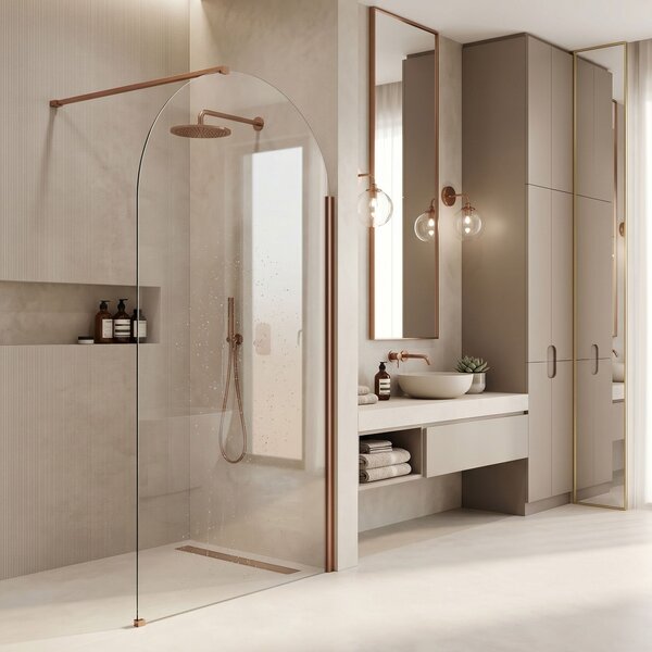 Shower screen Rea Heaven Brush Copper 100