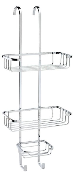 Rust-Free Hook Over 3 Tier Basket Caddy Silver