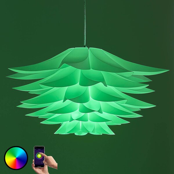 Lindby Smart hanging lamp Lavinja, RGB LED bulb