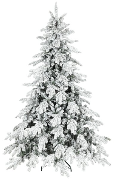 HOMCOM 7ft Super Flocked Christmas Tree - Green/White