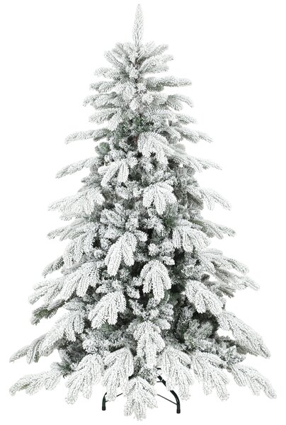 HOMCOM 5ft Super Flocked Christmas Tree - Green/White