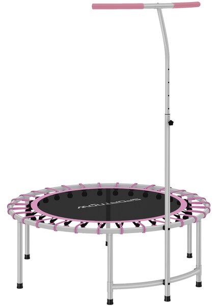 SPORTNOW 40" Fitness Trampoline, Mini Rebounder Trampoline for Adults with 5-Level Adjustable Handle, Indoor Exercise Bungee Rebounder, Max Load 100KG, Purple