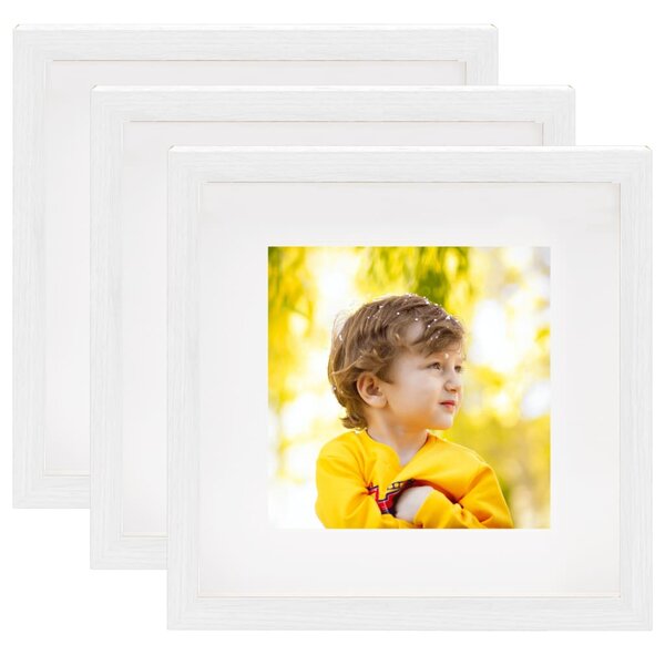 3D Box Photo Frames 3 pcs White 23x23 cm for 13x13 cm Picture