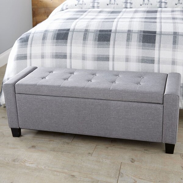 Verona Upholstered Ottoman in Grey Grey