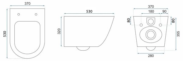 Set: Wall-hung toilet bowl + Countertop washbasin Rea Light Pink Matt
