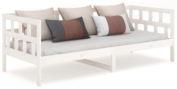 Day Bed without Mattress White Solid Wood Pine 90x200 cm