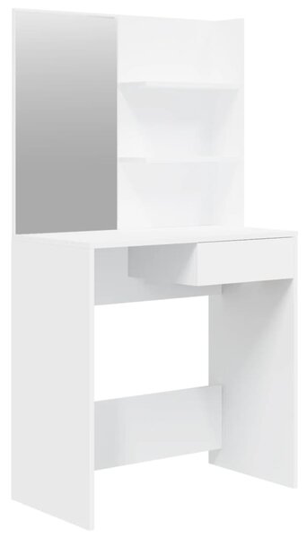 Dressing Table with Mirror White 74.5x40x141 cm