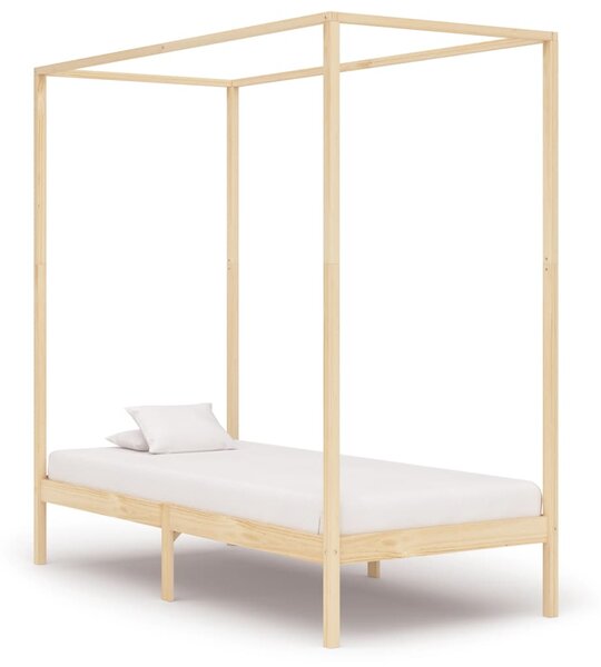 Canopy Bed Frame without Mattress Solid Wood 100x200 cm