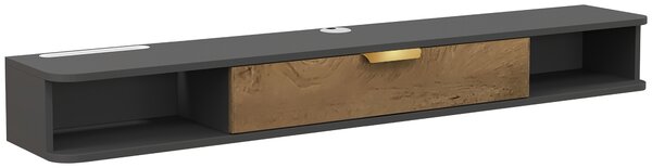 HOMCOM 140 cm Floating TV Stand with Storage - Charcoal Grey