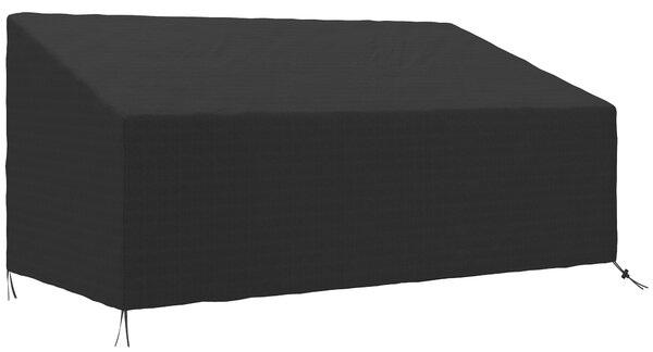 Outsunny 600D Oxford Cloth Furniture Cover, 3 Seater Sofa Protector for Garden Patio, Outdoor, Waterproof, Black, 218 x 111 x 63-101 cm