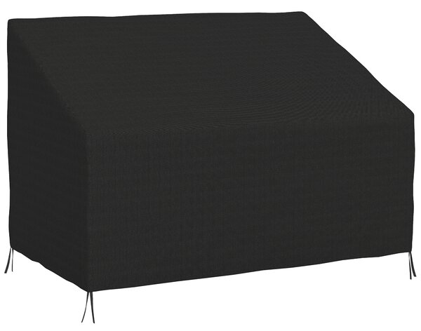 Outsunny 600D Oxford Cloth Furniture Cover, 2 Seater Sofa Protector for Garden Patio, Outdoor, Waterproof, Black, 140L x 84W x 56/94H cm