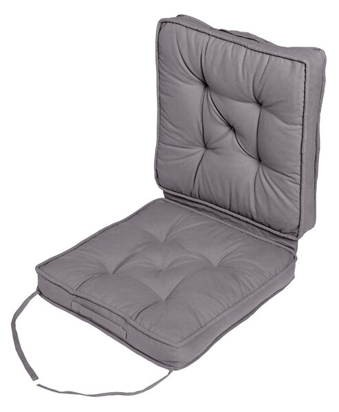 Dark Grey Cotton Travel Back Support and Seat Pad Booster Cushion