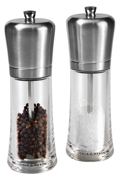 Cole and Mason Sandown Salt and Pepper Gift Set Clear/Silver
