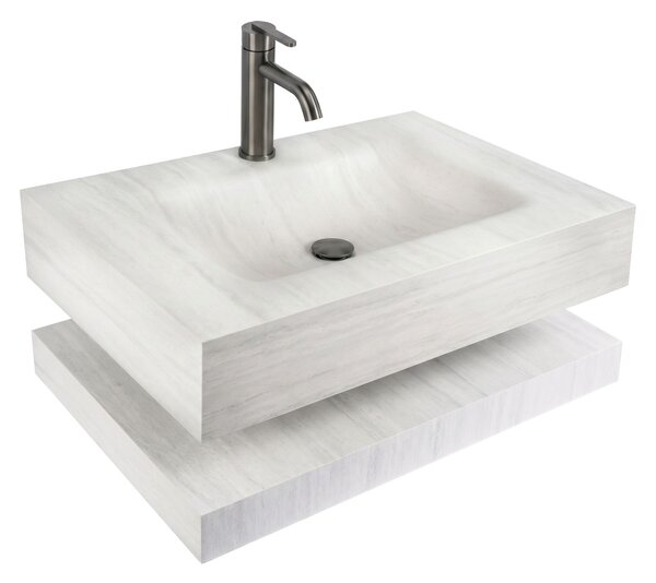 Wall-hung washbasin with a shelf Rea Apollo Muralto Roma 80