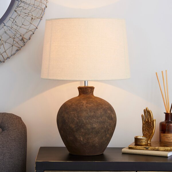 Santiago Large Washed Urn Table Lamp Light Brown / Natural