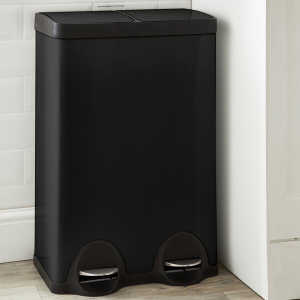 Dunelm 30/30 Matt Black Recycling Bin Black