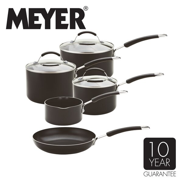 Meyer Induction Aluminium 5 Piece Pan Set Black