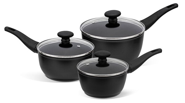 Prestige Thermo Smart Aluminium 3 Piece Pan Set Black