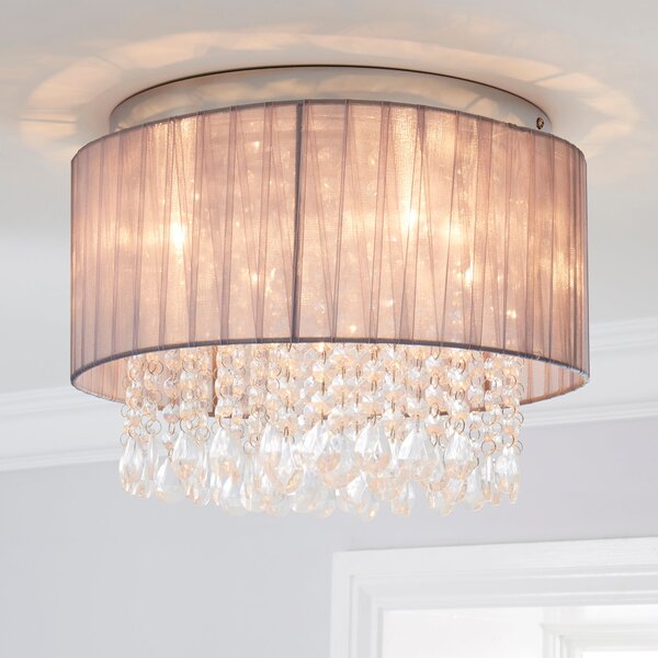 Riah 4 Light Jewels Shade Grey Flush Ceiling Fitting Grey