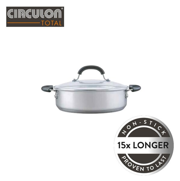 Circulon Total Stainless Steel Non-stick 24cm Casserole Pan Black
