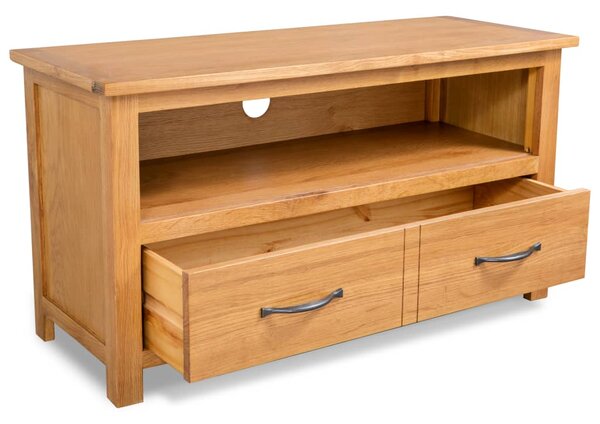 TV Cabinet 90x35x48 cm Solid Oak Wood