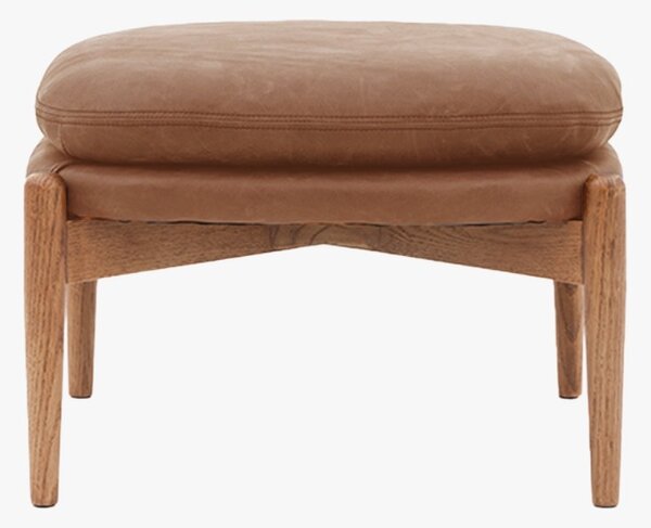 Scott Footstool in Cognac Brown