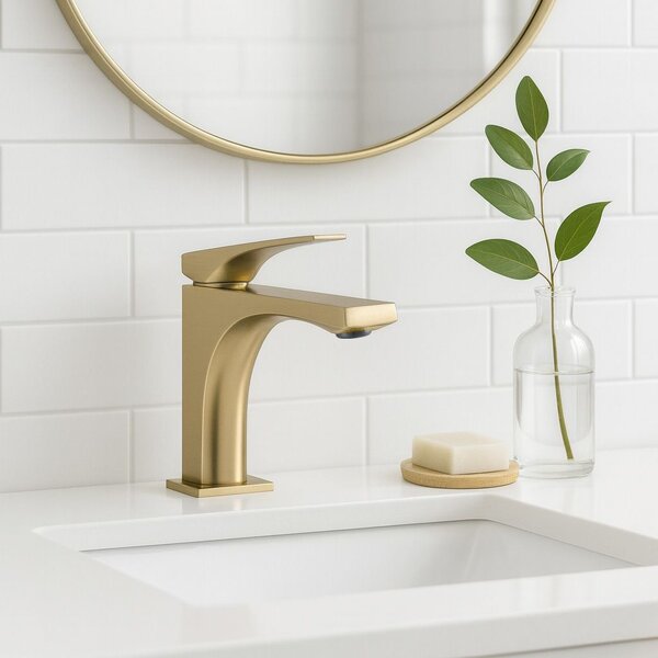 Bathroom faucet PREMIUM Rea Joe Brush Gold low