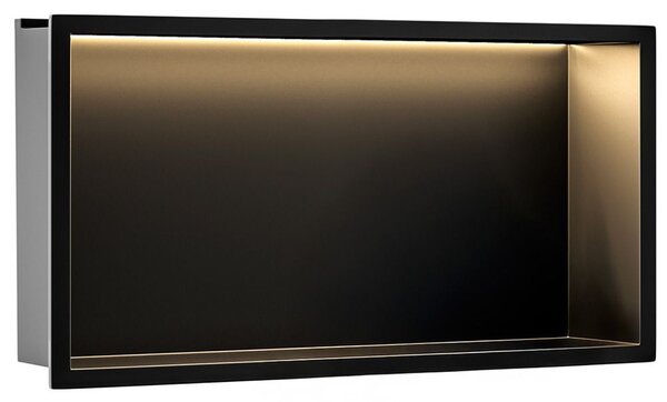 Bathroom shelf LED 30x60 black