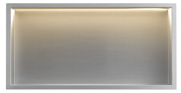 Bathroom shelf LED 30x60 steel brush