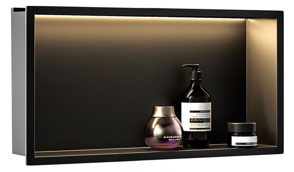 Bathroom shelf LED 30x60 black